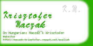 krisztofer maczak business card